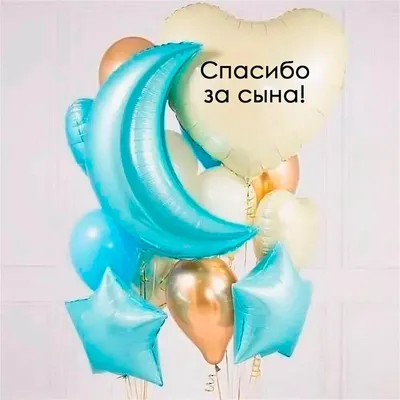 Букет из шариков для сына с надписью на День Рождения купить в Москве за 9  750 руб.