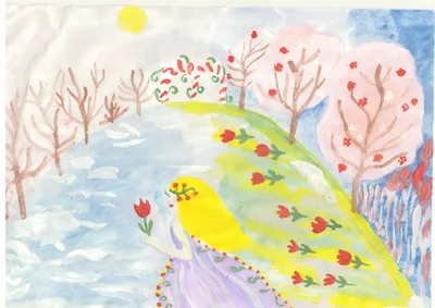 Конспект по рисованию «Весна» (1 фото). Воспитателям детских садов,  школьным учителям и педагогам - Маам.ру