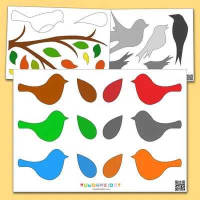 красивые шаблоны птичек для вырезания из бумаги | Pájaros de papel, Flores  para recortar, Flores para imprimir