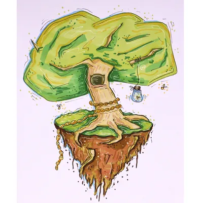 Иллюстрация У Лукоморья дуб зеленый.. в стиле 2d, детский, книжная