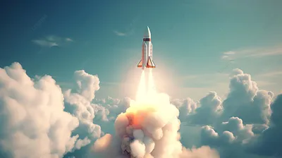 запуск ракеты в космос показан в облаках, 3d иллюстрация ракета летит над  облаком, запуск ракеты, концепция запуска бизнеса фон картинки и Фото для  бесплатной загрузки