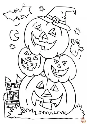 Хэллоуин раскраски распечатать для детей - GBcoloring