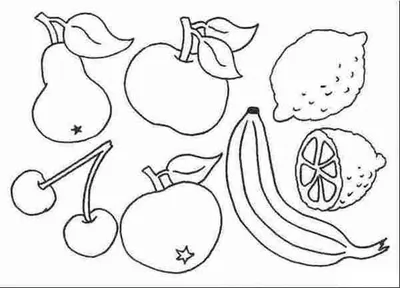 Раскраска фрукты ягоды. Детские раскраски для раннего развития детей с  фруктами и ягодами
