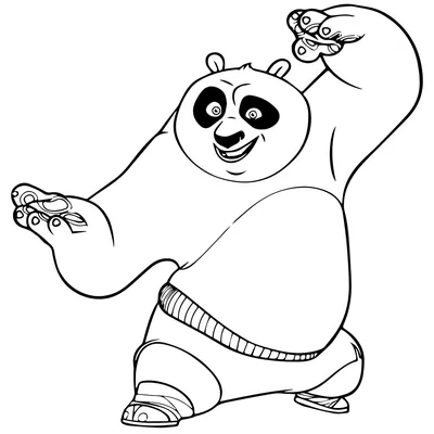 Панда из мультика — раскраска для детей. Распечатать бесплатно.
