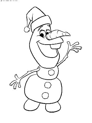 Раскраска Снеговик Олаф | Раскраски из новогодних мультфильмов Диснея