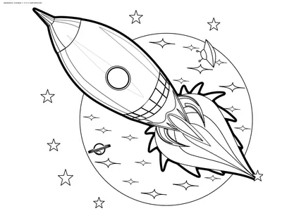 Раскраска Космическая ракета | Раскраски космос. Космические раскраски для  детей
