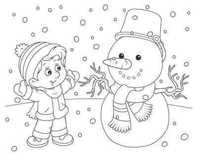 раскраски на тему зима для детей