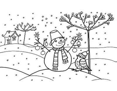 Рисунок раскраска зимушка зима (42 фото) » рисунки для срисовки на  Газ-квас.ком