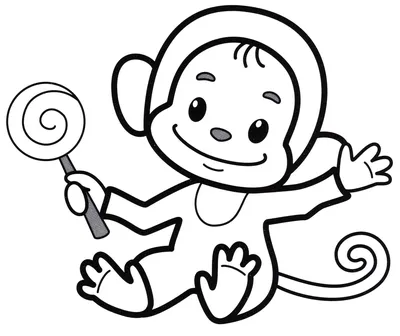Раскраска Большая обезьяна | Раскраски обезьянки. Раскраска обезьяна для  детей