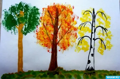 Нарисованные осенние деревья - красивые фото