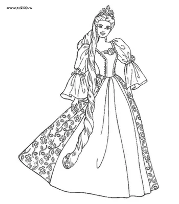 Тиана в бальном платье - Принцессы Дисней - Раскраски антистресс