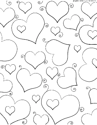 Раскраска Сердечки | Раскраски к Дню Святого Валентина