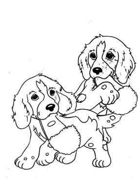 Раскраски собак, Раскраска Собака Домашние животные.