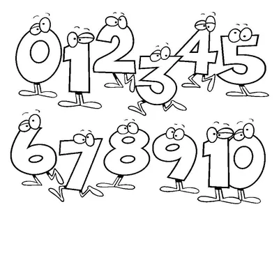 Раскраска Цифра 5 | Раскраски цифр и чисел, веселый счет