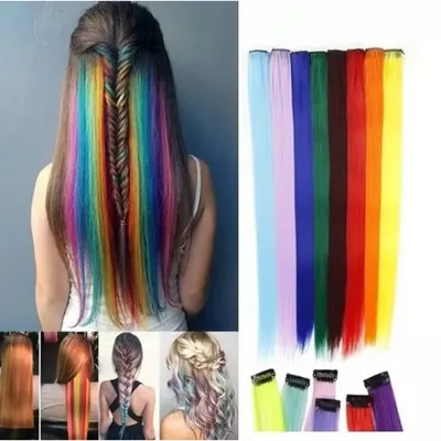 Цветные пряди волос на заколках 1 штука радужные, трессы разноцветные на  заколке, 50см, канекалон цвет радуги - купить по низкой цене в  интернет-магазине OZON (536270270)