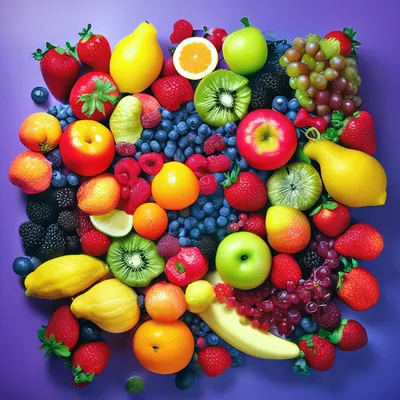 Яркое много разных фруктов» — создано в Шедевруме
