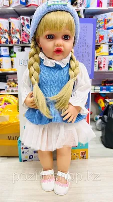 Кукла Реборн разговаривает в голубой жилетке. Купить в Алматы -  pozitivshop.kz