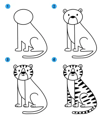 Легко и просто рисуем различных животных | Пикабу
