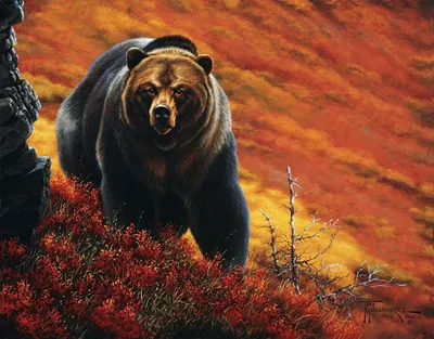 Русский медведь делает селфи на …» — создано в Шедевруме