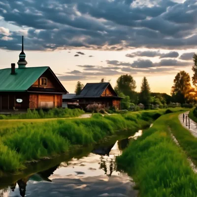 Русская деревня летом стоковое фото ©Alx_Yago 113972304