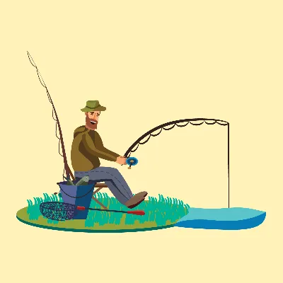 Картина рыбак с удочкой - 75 фото