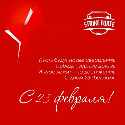 Интернет-магазин бренда «Страйк Форс» поздравляет Вас с 23 февраля - Днем  защитника Отечества!