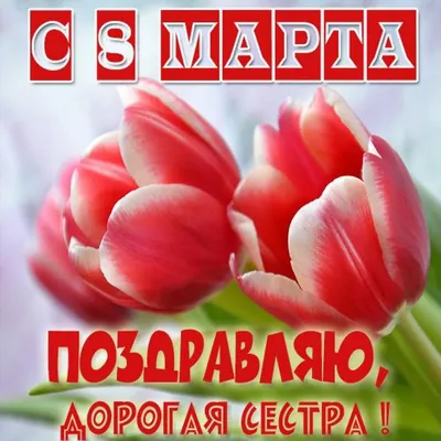 Купить Открытка «Любимой сестре с 8 Марта!», цветы, 12 х 18 см (4578996) в  Крыму, цены, отзывы, характеристики | Микролайн