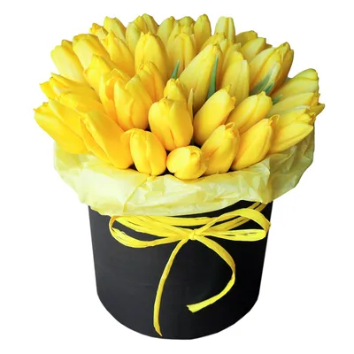 51 желтый тюльпан в букете за 10 490 руб. | Бесплатная доставка цветов по  Москве