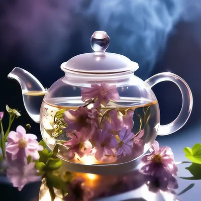 Чай с маленькими цветами в …» — создано в Шедевруме