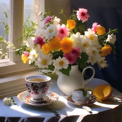 Утро чай цветы - красивые фото