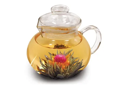 Связанный чай или распускающийся чай цветок