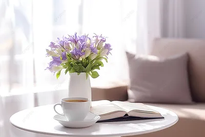 Утро с любовным кофе и цветами концепция всемирного дня кофе | Премиум Фото