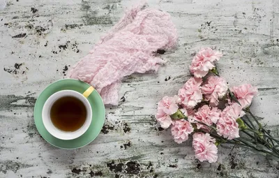 Обои цветы, розовые, wood, pink, гвоздика, flowers, cup, coffee, чашка кофе  картинки на рабочий стол, раздел цветы - скачать | Цветочный фон,  Цветочный, Цветы