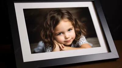 фотография маленькой девочки в черной рамке, цифровая рамка для фотографий  фон картинки и Фото для бесплатной загрузки