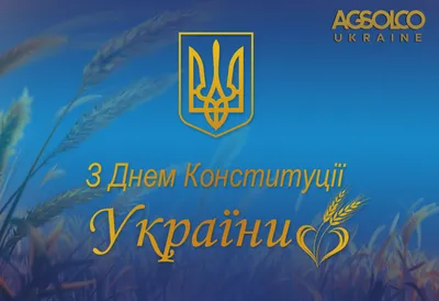 С Днем Конституции Украины! - \"АГСОЛКО Украина\" - продажа сельхозтехники,  строительной техники, коммерческих и легковых автомобилей, запасных частей