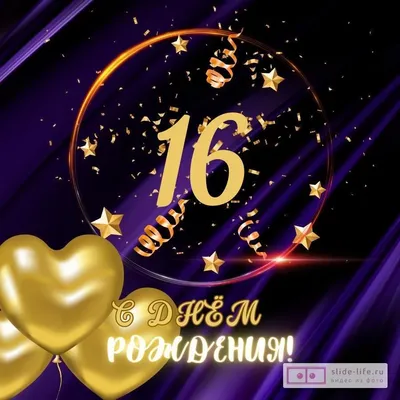 С днём рождения на 16 лет - анимационные GIF открытки - Скачайте бесплатно  на Davno.ru