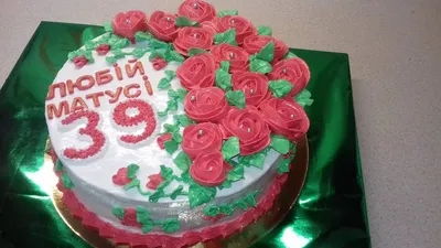 Торт на 39 лет 24032821 день рождения одноярусный с мастикой стоимостью 6  550 рублей - торты на заказ ПРЕМИУМ-класса от КП «Алтуфьево»