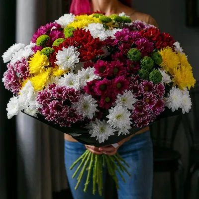 Фиолетовые кустовые хризантемы в коробке за 4 690 руб. | Бесплатная  доставка цветов по Москве