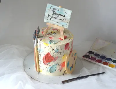 Картинка для торта Девочка художница devochka018 печать на сахарной бумаге
