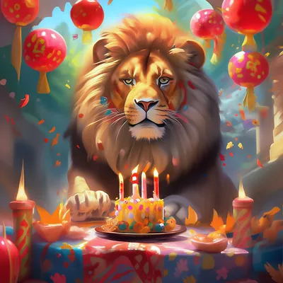 Открытки и прикольные картинки с днем рождения для Льва