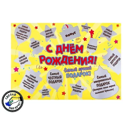 плакат со стирающимся слоем С Днем рождения - ДарДара - интернет-магазин  подарков в Кирове
