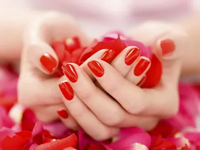маникюрша с помощью кисти для ногтей на женских ногтях обслуживает  счастливую красоту Фото Фон И картинка для бесплатной загрузки - Pngtree