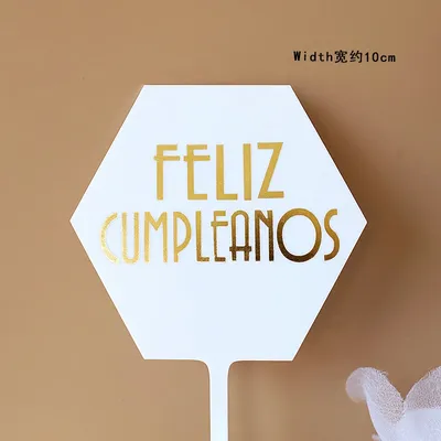 Feliz cumплинсы. Русский разноцветный акриловый кино-нумератор с Топпер для  торта «С Днем Рождения» на испанском языке для вечерние украшения для  выпечки | AliExpress