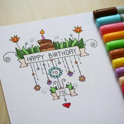Рисовать детей поздравительой открытки ко дню рождения с днем рождений  Иллюстрация штока - иллюстрации насчитывающей играть, расцветка: 41280168