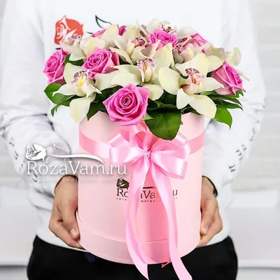 Коробка розовых пионовидных роз — BoxToYou.Ru
