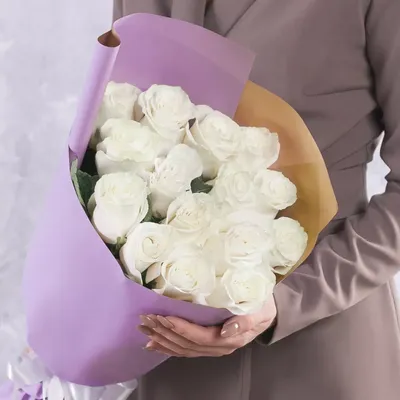 Букет белых роз с лентой белые розы заказать в Гродно: доставка, цена, фото