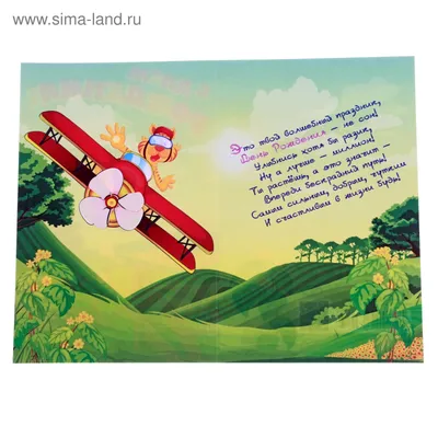 Открытка \"С Днем Рождения!\" пилот на самолете (195381) - Купить по цене от  17.38 руб. | Интернет магазин SIMA-LAND.RU