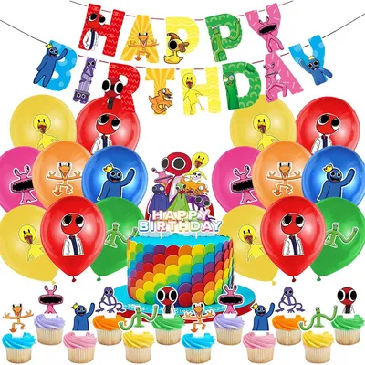 Топпер в торт с пожеланием «С Днём рождения», шарики - купить в Москве,  цены на Мегамаркет