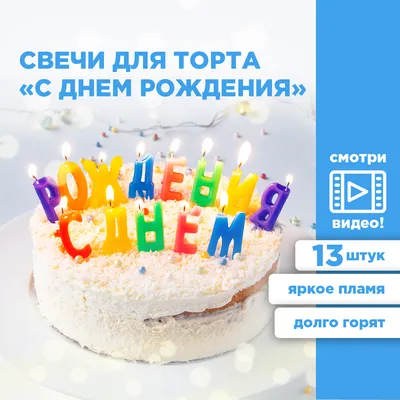 Купить Свечи для торта \"С Днем Рождения\", золотые (надпись) • в  Екатеринбурге