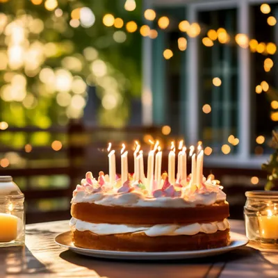 С днём рождения, торт, свечи, …» — создано в Шедевруме